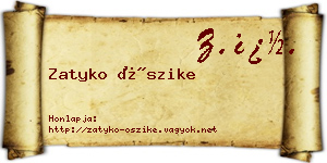 Zatyko Őszike névjegykártya